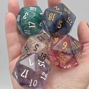 Chonk 34mm D20 Jumbo Gaming Dice Lot 5 Pieces
